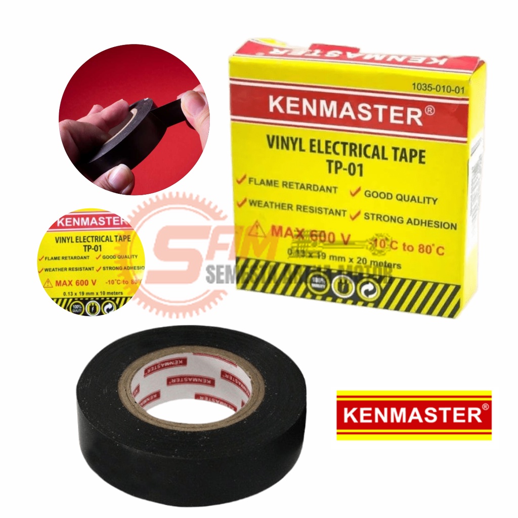 

Solasi Hitam Kenmaster Isolasi Listrik Vinyl Electrical Tape 600V TP01