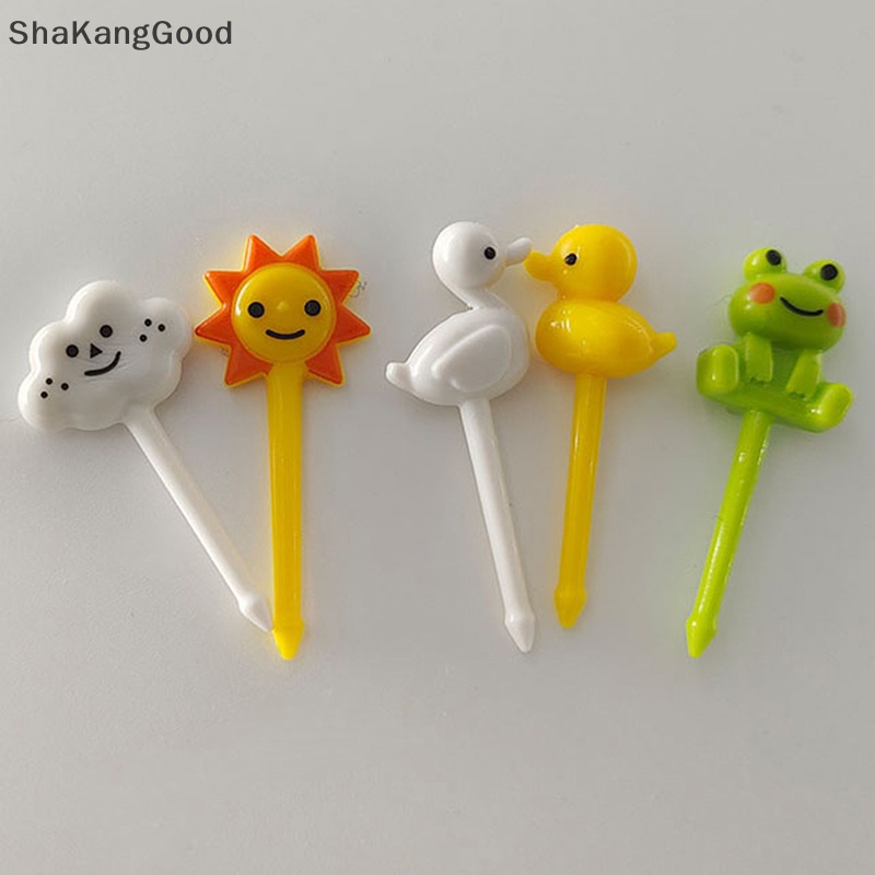 Selip 8pcs/set Kartun Buah Garpu Picks Anak Snack Dessert Bento Sandwich Tusuk Gigi Makan Siang Dekorasi Pesta SKK