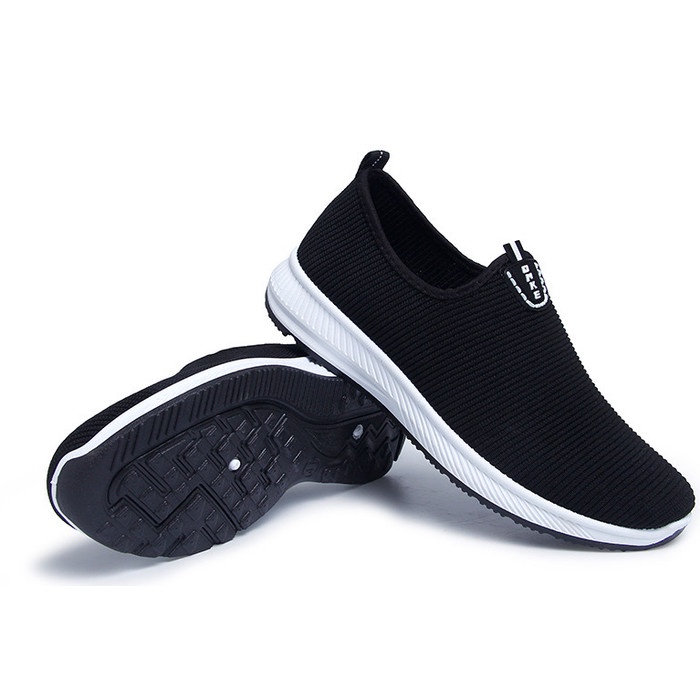 (COD) Leedoo Sepatu Slip on Sepatu Pria Sepatu Import Pria MC601 - Hitam, 42