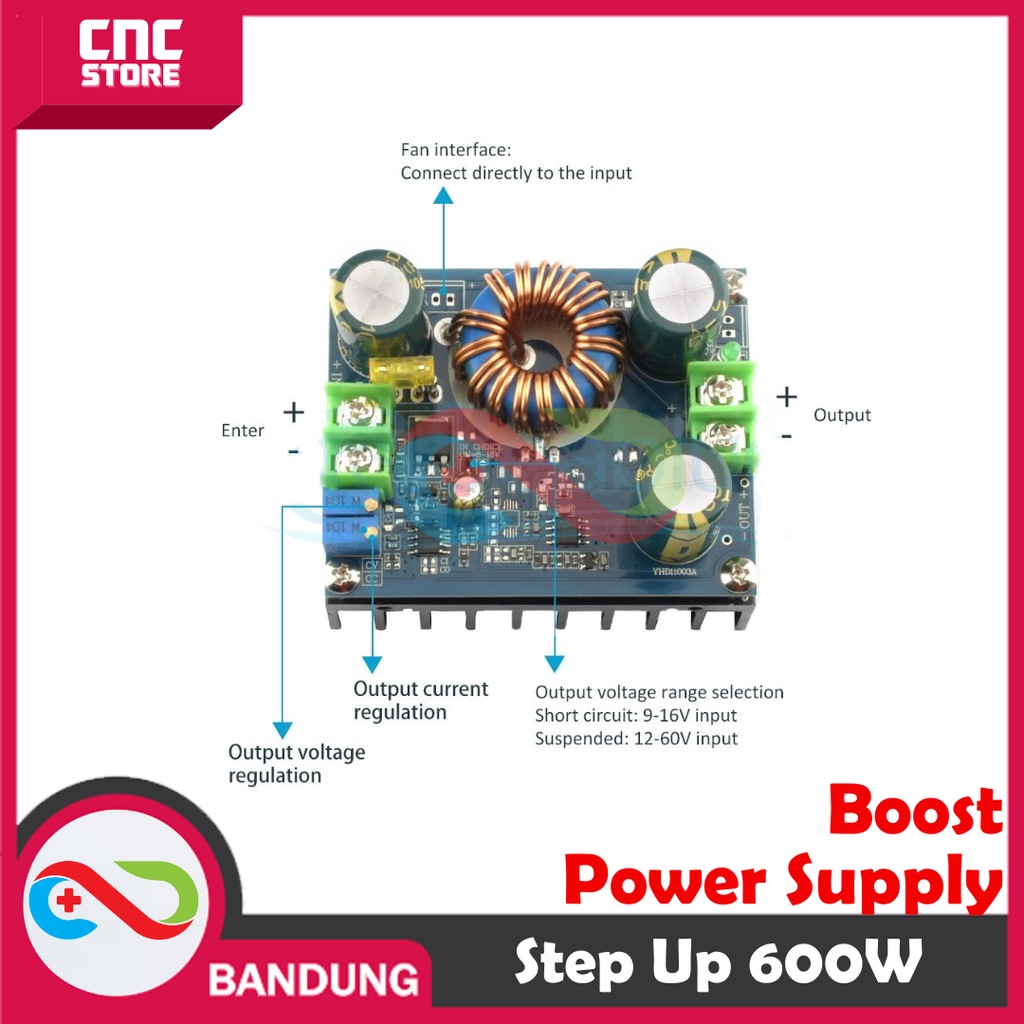 STEP UP 600W CC CV 9-60V TO 12-80V DC BOOST POWER SUPPLY SOLAR CELL