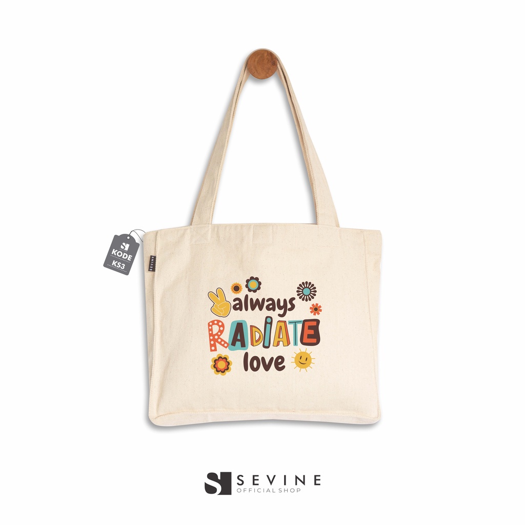 TREND  Sevine Totebag Kanvas Daisy Tas Wanita Tote Bag Kantong Laptop Kuliah Sekolah Kerja Y2K Quote