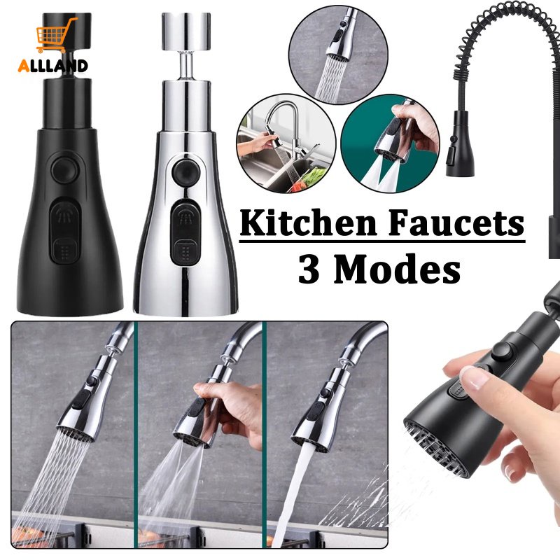 360° Faucet Extender Universal Rotatable/Sprayer Wastafel Adjustable 3-Speed/Nozzle Bubbler Keran Wastafel Kamar Mandi