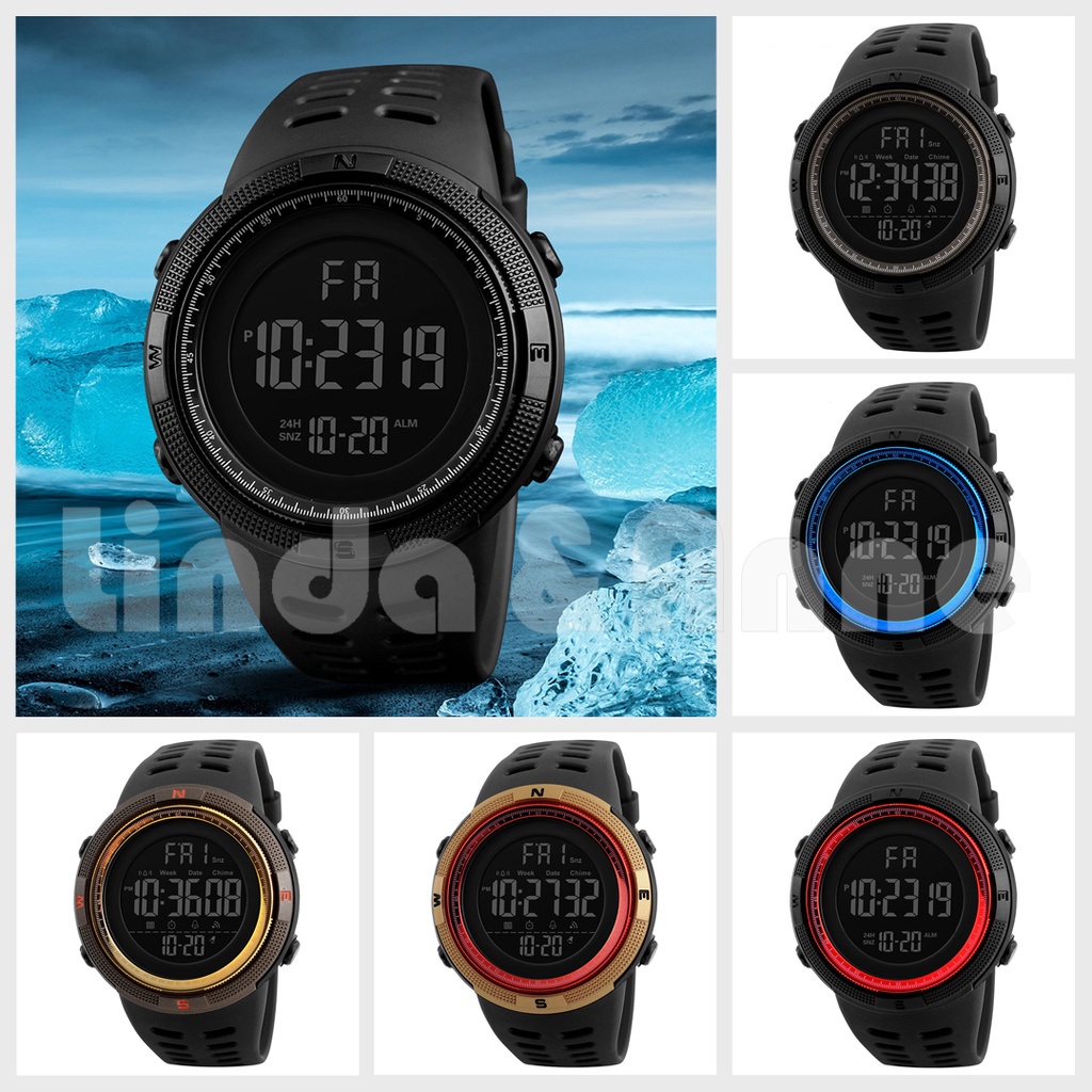 PROMO!!! Jam Tangan Pria Digital Tali Rubber Anti Air/Jam Tangan Pria Digital Strap Rubber  Water Resistant