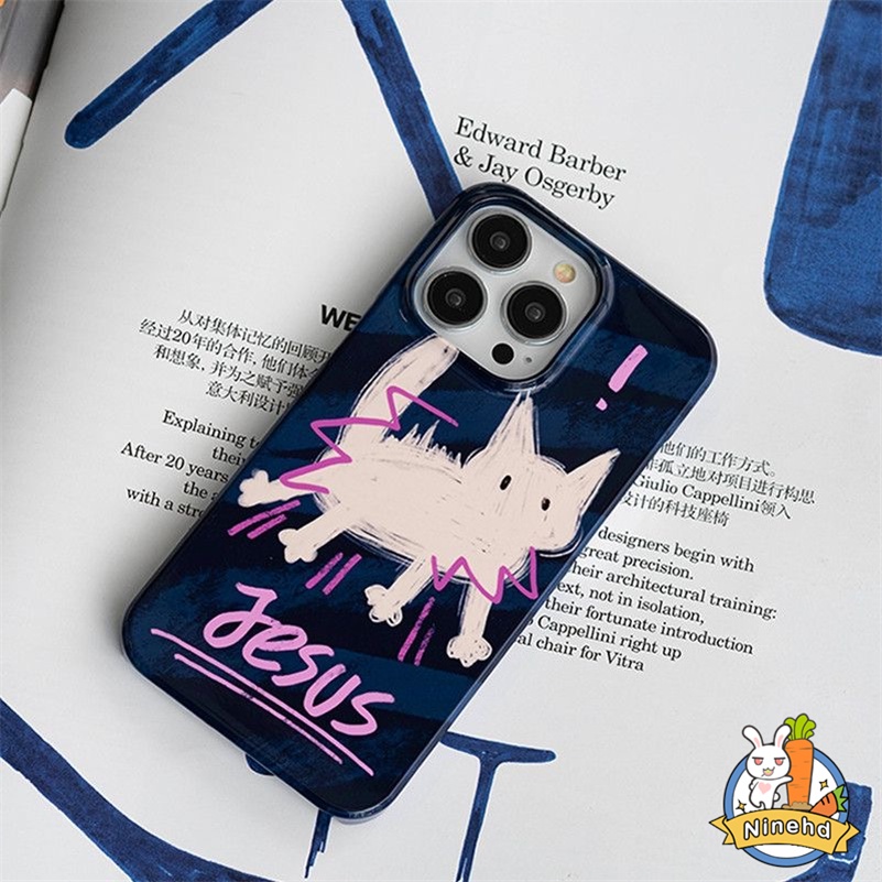 IPHONE Casing Kompatibel Untuk Iphone14 13 12 11 Pro Max X Xr Xs Max8 7 6 6s Plus SE 2020 Filin Motif Kucing Takut Hitam Anti Jatuh Halus Glossy Casing Ponsel Silikon Lembut TPU Penutup Belakang