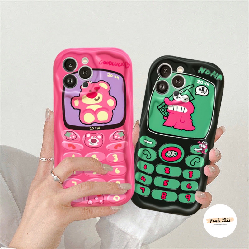 Couple Cute Crocodile Manyo Bear Soft Case Untuk Redmi 9A A2 10A 10C A1 10 9T 9 9C NFC POCO M3 Redmi Note11 Note 10s 11s Note9 8 Note10 Pro 3D Tepi Bergelombang Melengkung Glossy Airbag Cover