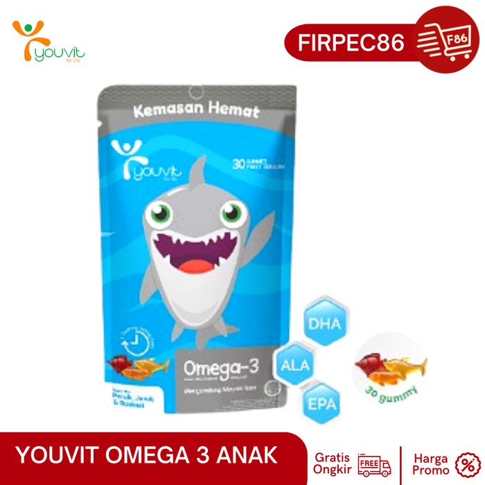 

[MS] Youvit Gummy Multivitamin Omega-3 Anak 1 Pouch