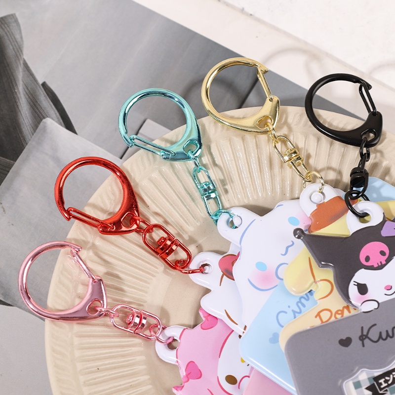 Ins Angin Lucu Kartun Sanrio Card Cover/Kreatif Giok Guigou Foto Liontin Gantungan Kunci/Serbaguna Siswa ID Cinta Bean Card Protector/Vintage Coolomica Bag/