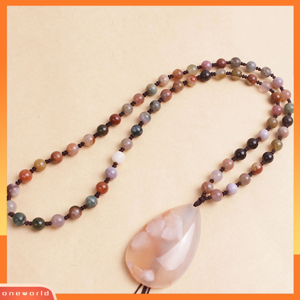 [ONE] Manik-manik Batu Akik Unisex Aksesori Perhiasan Kalung Handmade DIY Unik Warna-Warni Untuk Rumah