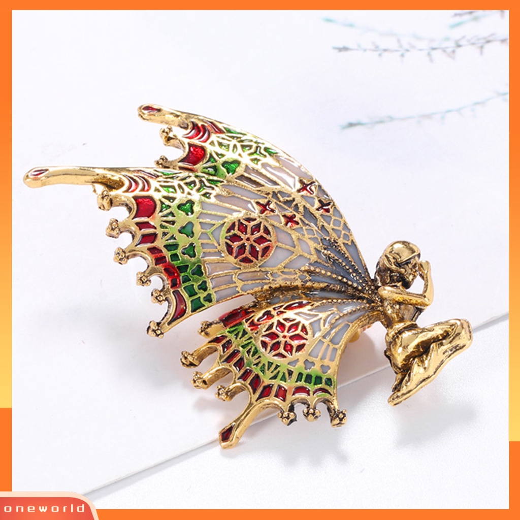 [ONE] Bros Pin Vintage Hias Alloy Butterfly Angel Brooch Pin Untuk Aksesoris Baju