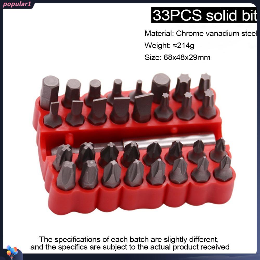 Populer 33Pcs Kepala Obeng QuickRelease Bit Holder Hex Bit Head Set Hollow/Solid Tips Sekrup Kepala Khusus Dengan Ekstensi Bit Holder