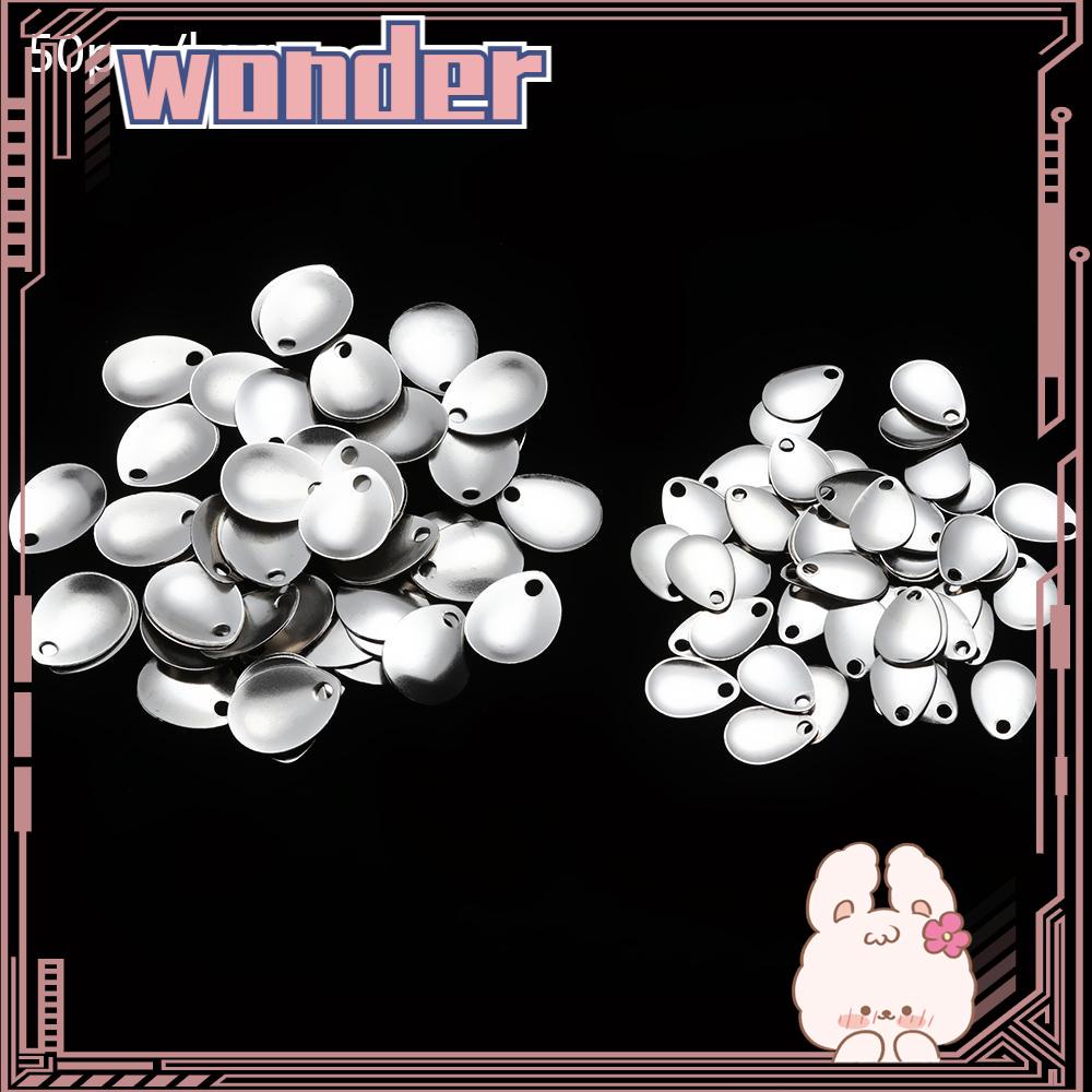 Wonder 50pcs Atraktor Pancing Spinner Berputar Halus Nikel Payet VIB Lure