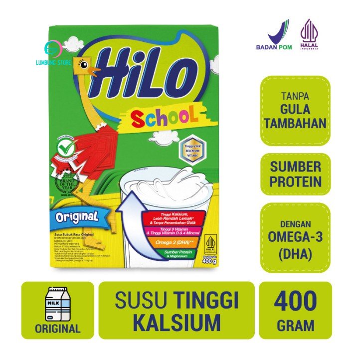 

HiLo School Original 400gr - Susu Tinggi Kalsium Lebih Rendah Lemak