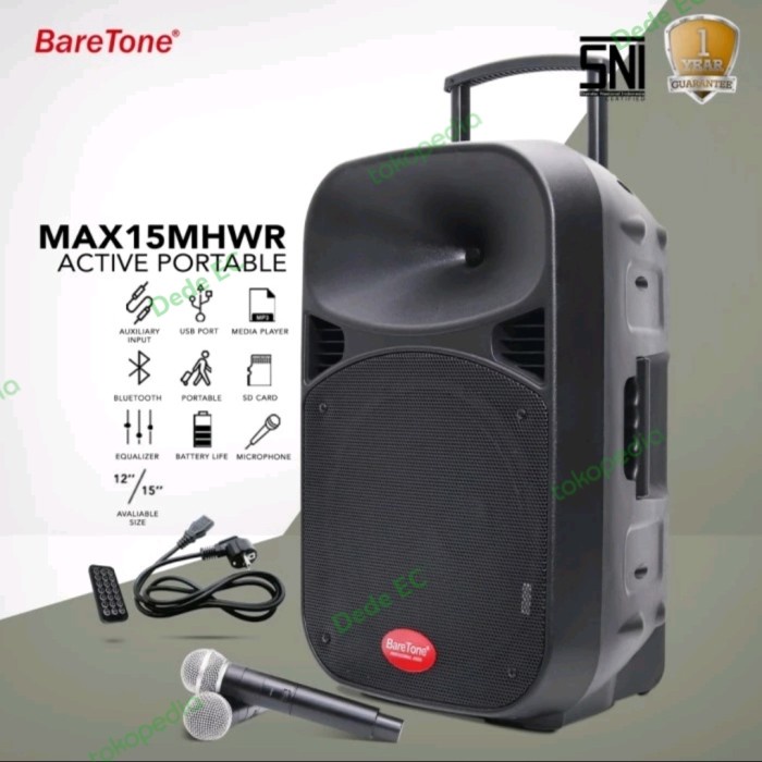 Speaker Portable BareTone MAX 1515 MHWR/baretone Max 15 inch