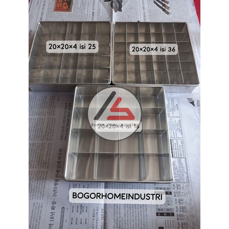 Loyang sekat brownies coklat 20×20×4 (super grade A+)