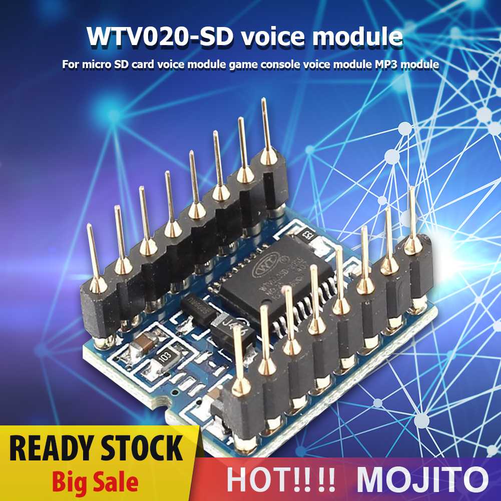 Wtv020-sd Modul Suara Support 32M-1GB Memory Card Mini SD Card Modul Suara MP3