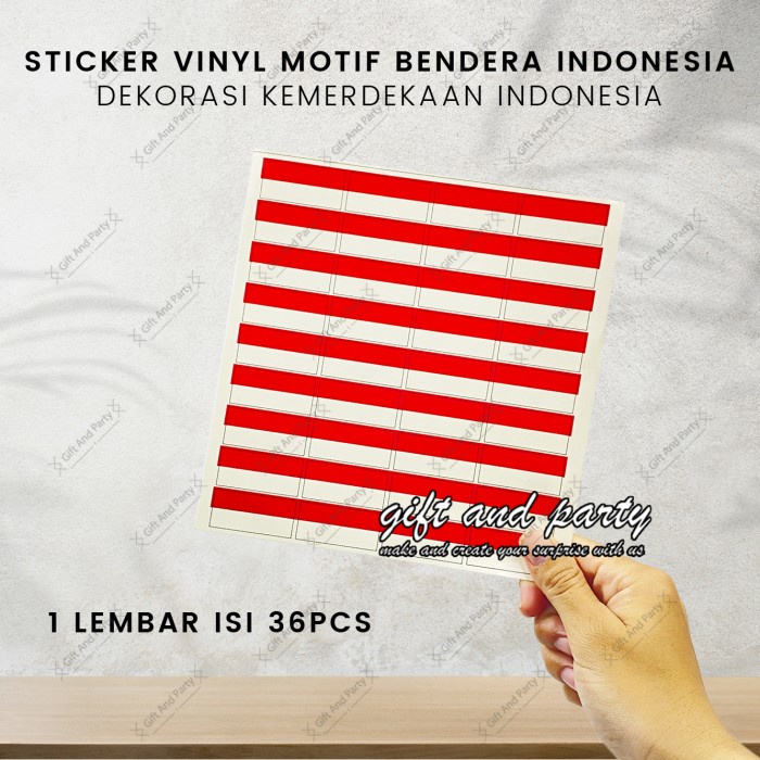 

Stiker Pipi Merah Putih polos / Stiker Bendera HUT RI polos isi 36 pcs