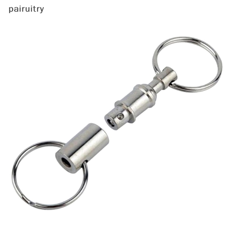 Prt Double Removable Key Ring Silver Gantungan Kunci Lepas Pasang Quick Release Gantungan Kunci PRT