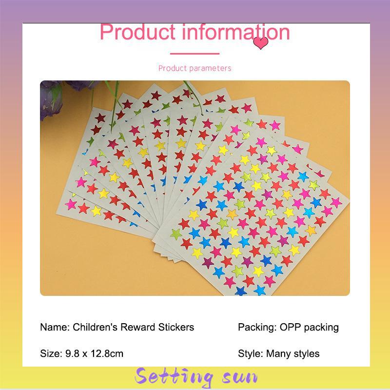 10Pcs/Set Stiker Bintang Colorful Reward Stickers Alat Tulis TN