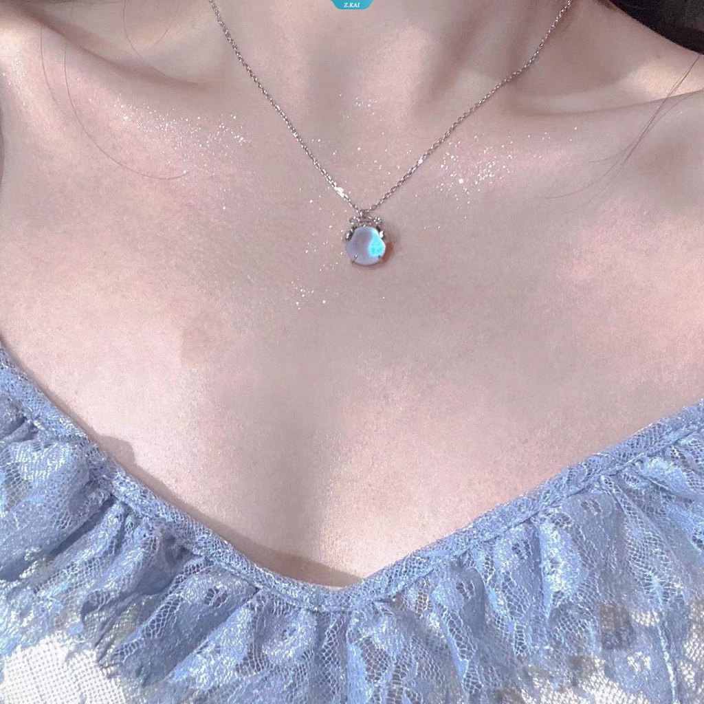 Kalung Kunang-Kunang Khusus Wanita Imitasi Moonstone Peri Liontin Perempuan Trendi Pesona Korea Veratile Klavikula Rantai Perhiasan [ZK]