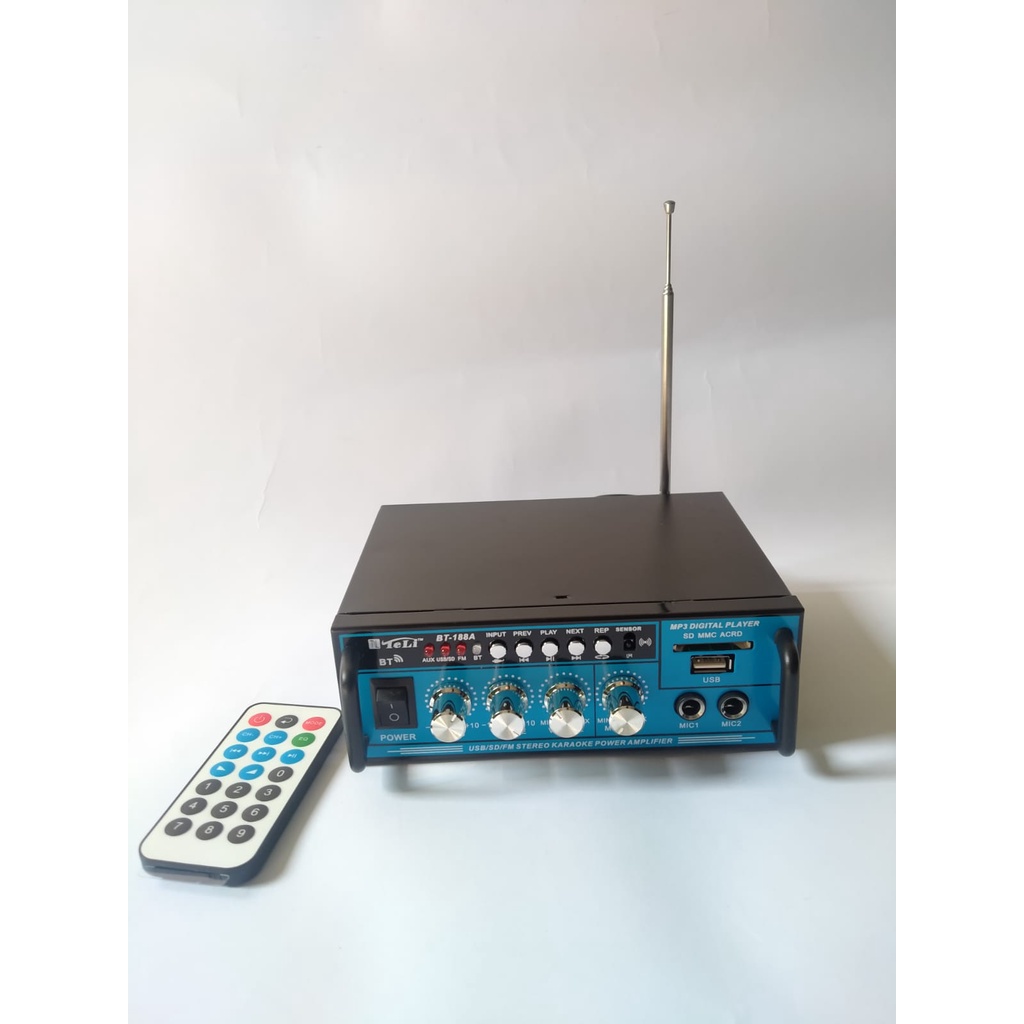Amplifier bluetooth karaoke / Amplifier karaoke mini TELI BT-188A bluetooth bass mantap
