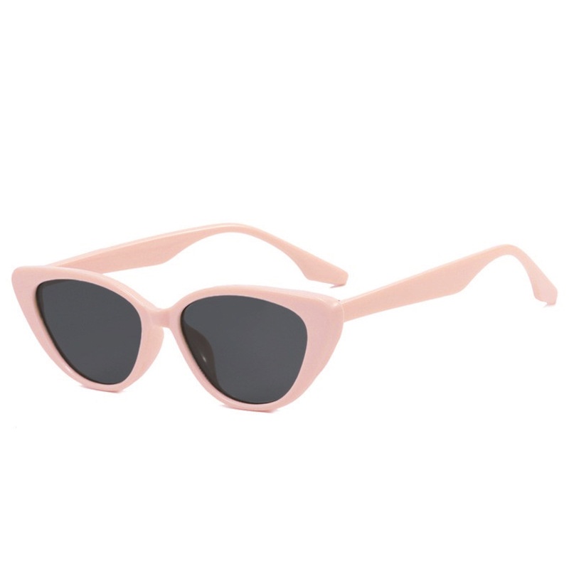 Cat Eye Pink Sunglasses Tabir Surya Kacamata Bingkai Kecil Versi Korea Retro