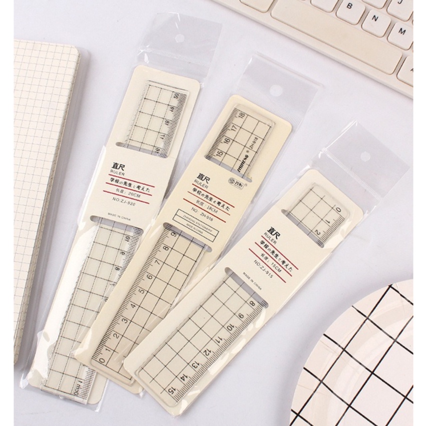 Penggaris Transparan Ruler 20cm Bergelombang Alat Tulis OSM-ST0377
