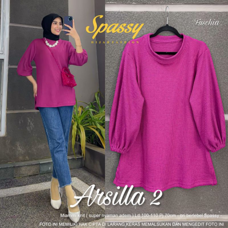 ARSILLA TOP 1 2 ORI SPASSY | Atasan Wanita kaos hanover knit