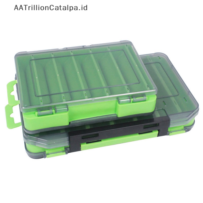 Aatrillioncatalpa Umpan Plastik Dua Sisi Jig Kotak Penyimpanan Reversible Lure Case Aksesoris Box ID