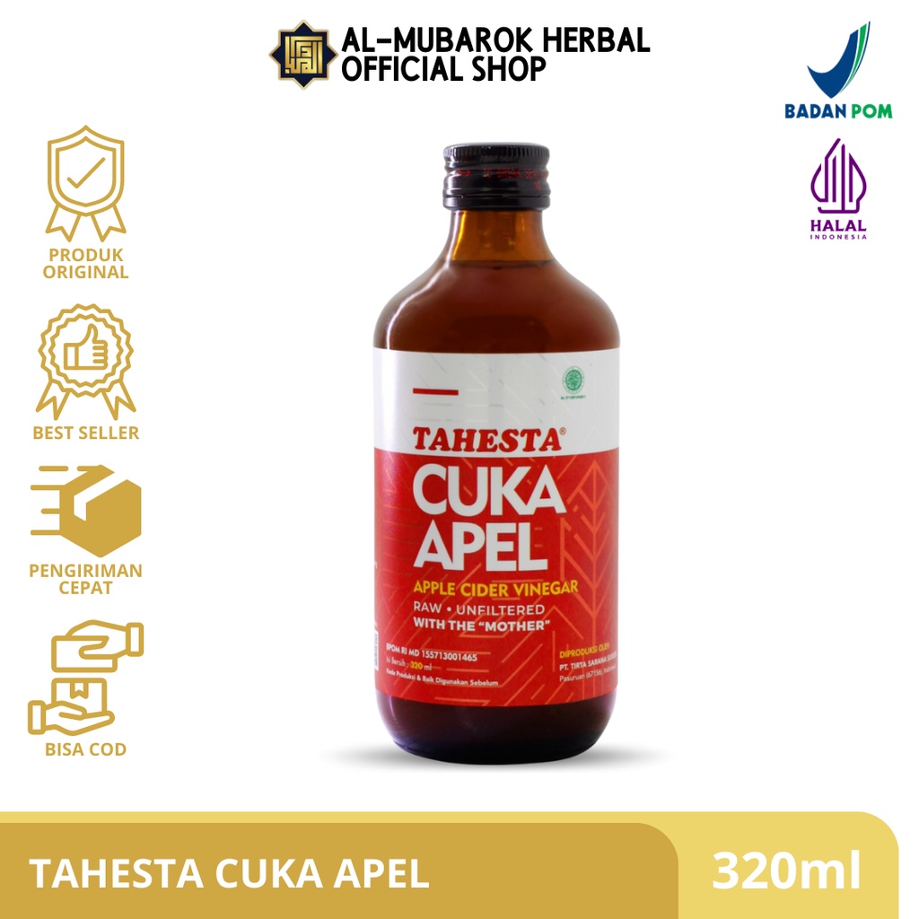 

Tahesta Cuka Apel 320 ml Apple Cider Vinegar 320ml Original Kemasan Baru