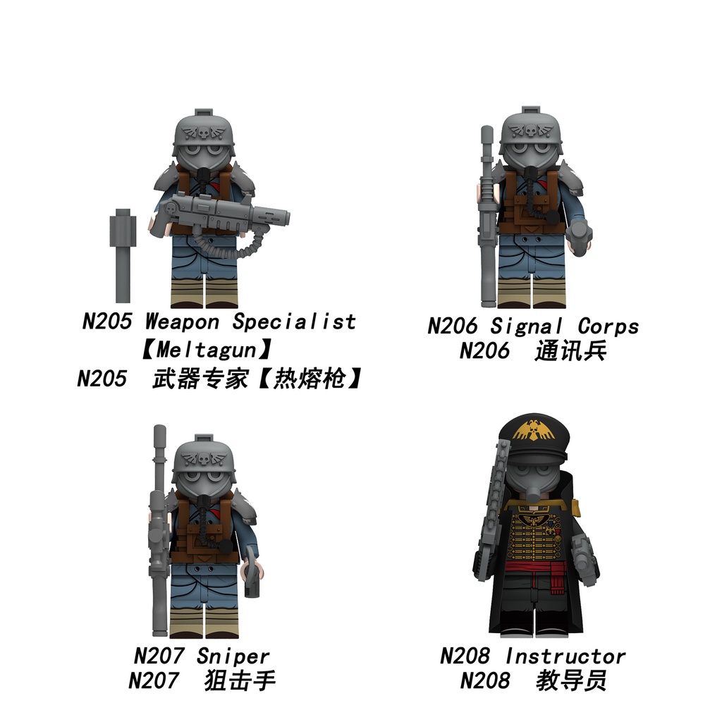 Flame Sniper Rakitan Minifigure Blok Bangunan Mainan Mini Kreatif Minifigure Ornamen Hadiah