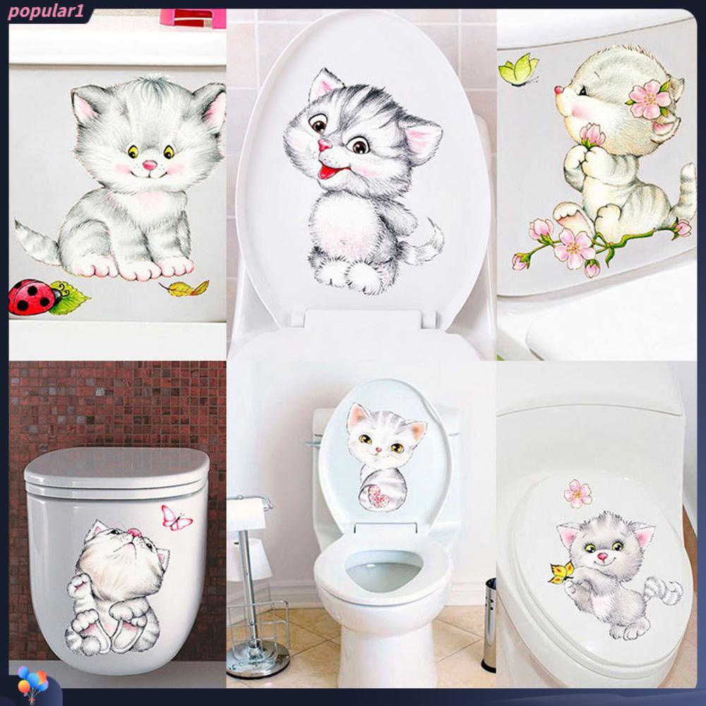 Wallpaper Poster Stiker Dinding Kitten Populer Ruang Tamu Toilet Kartun