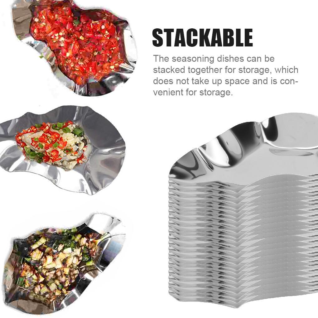 Sauce Dish Portable Stainless Steel Appetizer Tray Panggang Bumbu Piring Bumbu Seasoning Washable Dipping Dapur Rumah Tangga