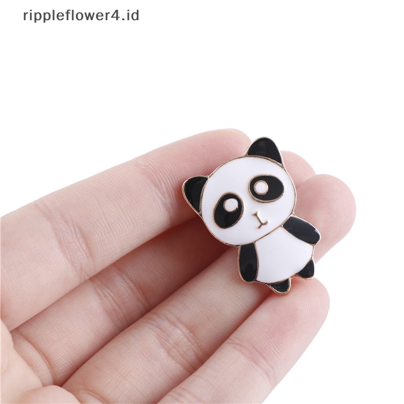 {rippleflower4.id} 1pc Kartun Lucu Enamel Pin Pinguin Panda Hewan Jaket Bros Badge~