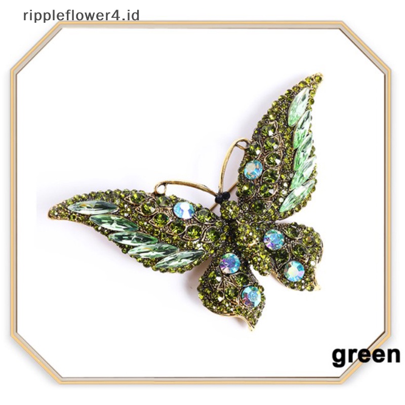 {rippleflower4.id} 1pc Butterfly Brooch Pin Kristal Bros Besar Untuk Wanita Pesta Banquet Pin~