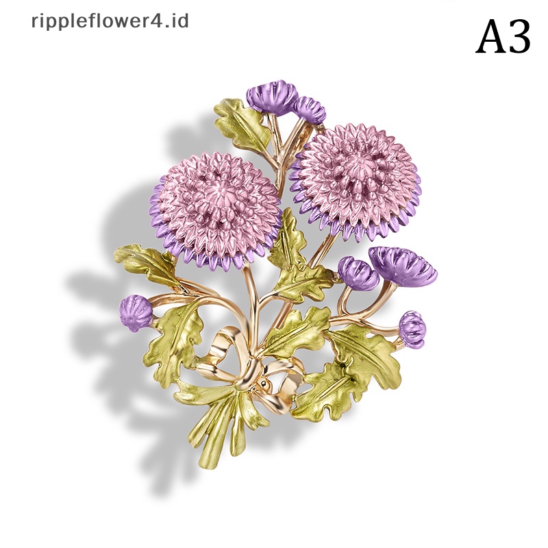 {rippleflower4.id} Bros Bunga Mawar Berlian Imitasi Untuk Wanita Elegan Buket Bunga Kerah Pin Pesta Pernikahan Lencana Perhiasan~