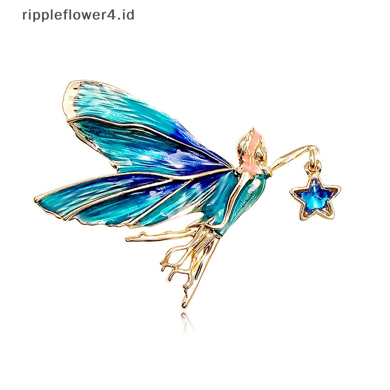 {rippleflower4.id} Fashion Ambil Bintang Capung Peri Bros Untuk Wanita Syal Pakaian Pesta Bros Pin Aksesoris Hadiah~