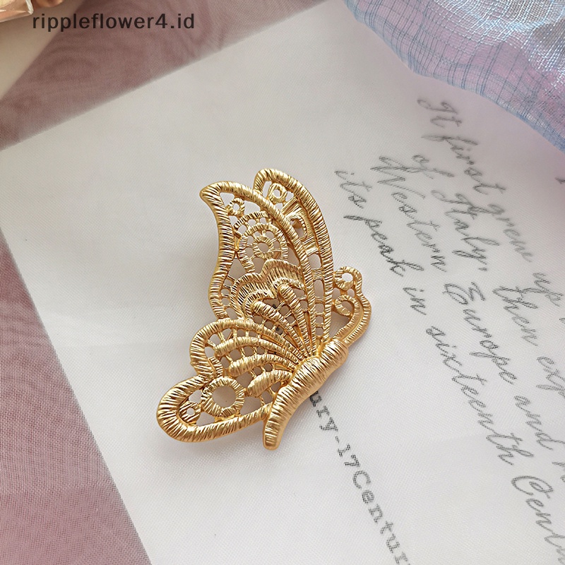 {rippleflower4.id} Bros Kupu-Kupu Temperamen Vintage Untuk Wanita Imitasi Bordir Korsase Dekorasi Pin Pakaian Lencana Aksesoris Perhiasan~