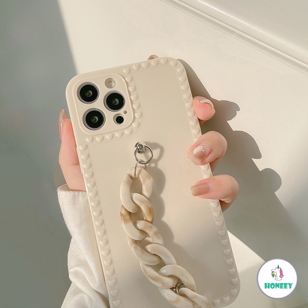 IPHONE Korea Deluxe Marble Gelang Wristlet Soft Phone Case Untuk Iphone13 12 Pro Max11 Pro Max XR X XS 7 8 plus Lembut TPU Penutup Belakang