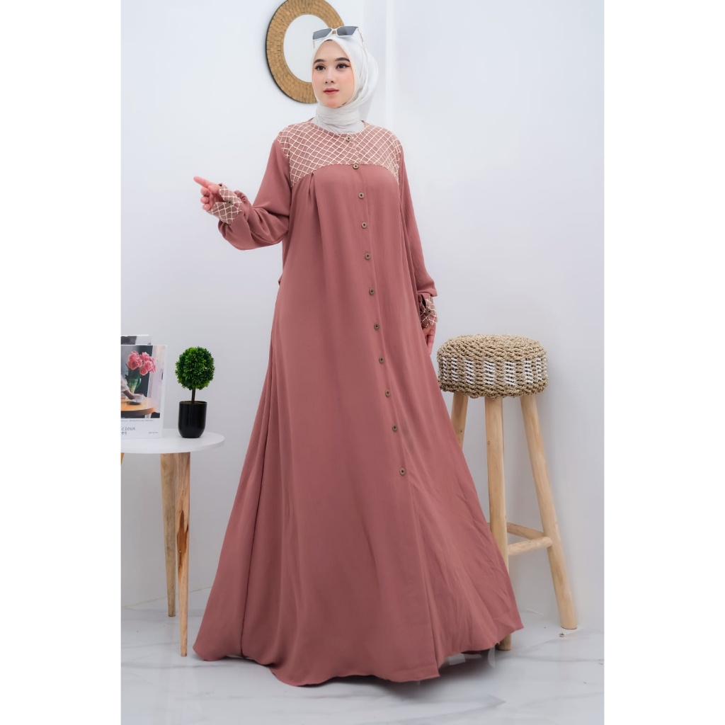 MERONA-GAMIS CRINKLE POLOS SYAZANI DRESS EXSLUSIVE ANNADIYA/GAMIS CRINKLE AIRFLOW/gamis crinkle jumbo/gamis polos wanita muslimah