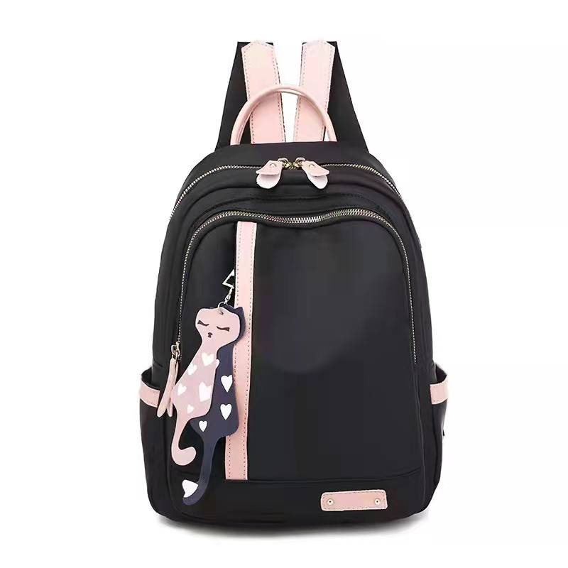 Tas Ransel Wanita Import Free Gantungan Kucing Lucu OS422022 Backpack - Anti Air