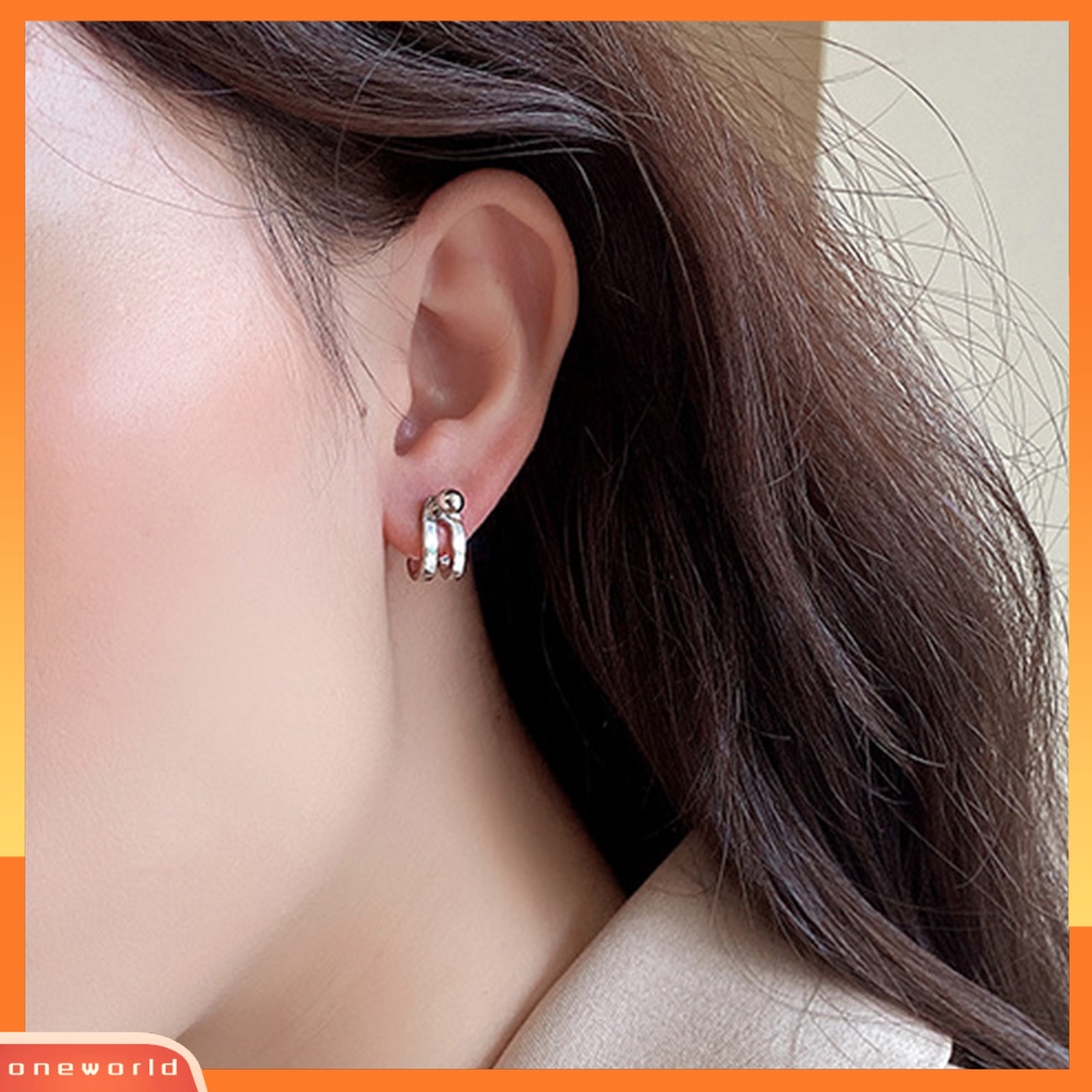 [WOD] 1pasang Anting Giwang Simple Elegan Halus Menawan Ringan Berkilau Gaya Korea Earrings Untuk Outdoor