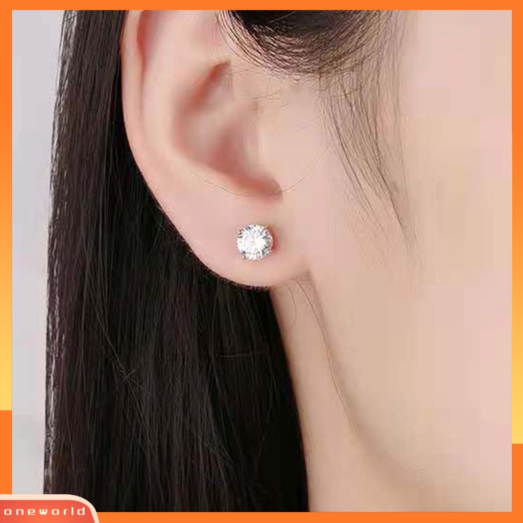 [WOD] 1pasang Anting Tusuk Geometris Berlian Imitasi Perhiasan Fashion Penampilan Gaya Korea Ear Studs Untuk Pakaian Sehari-Hari