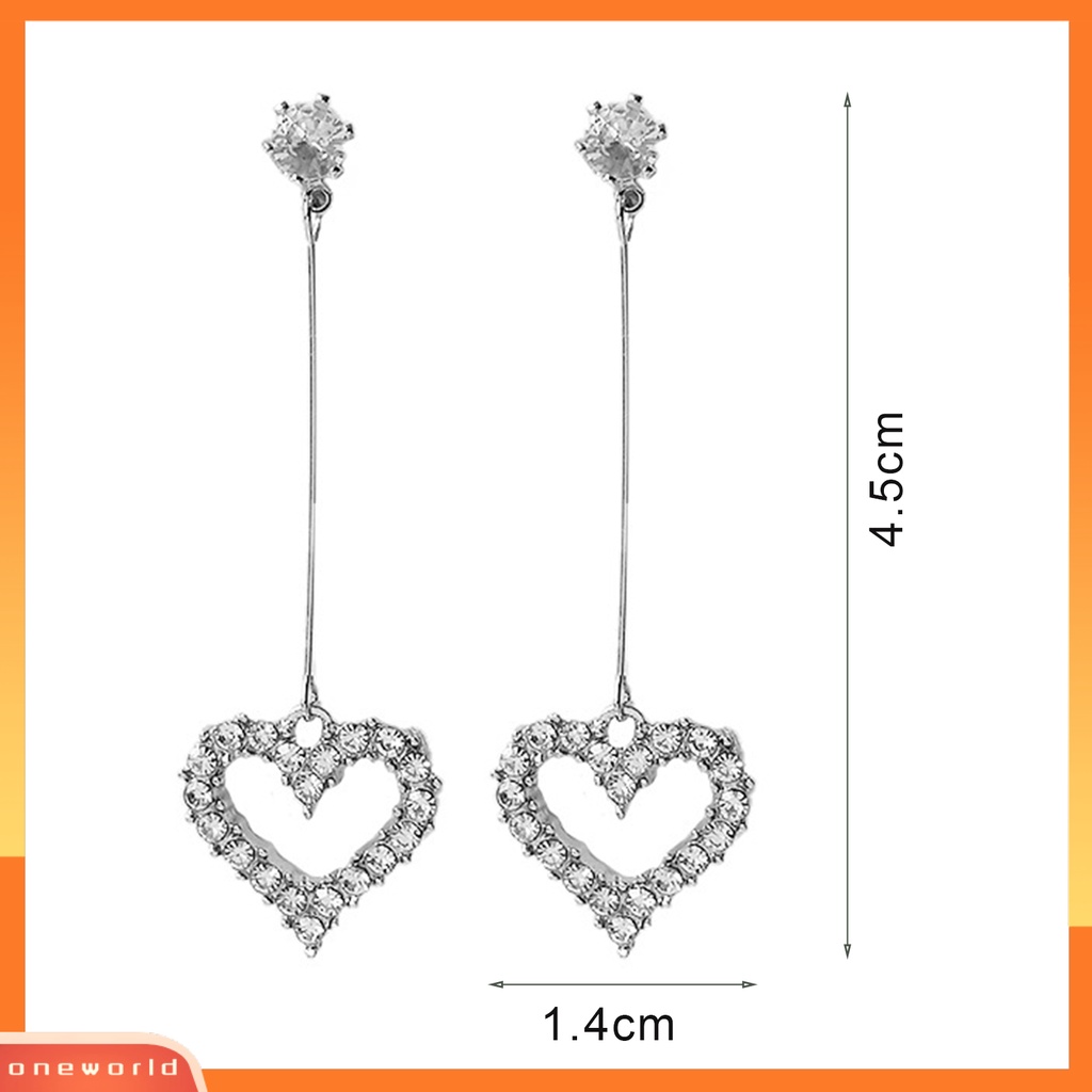 [WOD] Anting Tusuk Bentuk Hati All Matching Alloy Fancy Stud Pendant Untuk Hari Kasih Sayang