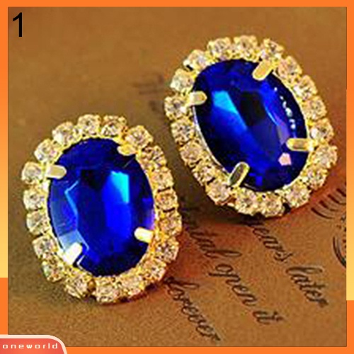 [WOD] Fashion Wanita Berlian Imitasi Ear Stud Earrings Eardrop Istana Gaya Perhiasan Hadiah