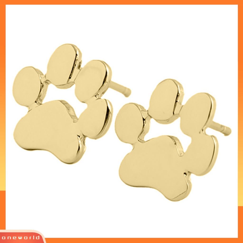 [WOD] 1pasang Anting Tusuk Bentuk Jejak Kaki Hewan Gaya Bahan Alloy Wanita Remaja Perempuan Perhiasan Studs Untuk Ulang Tahun