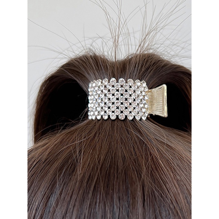 Lucu Penuh Bor Jepit Rambut Perempuan Kembali Kepala Tinggi Ponytail Tetap Artefak Cakar Klip Logam Musim Panas Terompet Ambil Klip Hiasan Kepala