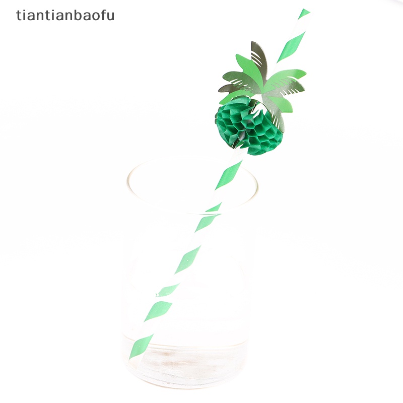 [tiantianbaofu] 10pcs Sedotan Kertas Sarang Lebah Kelapa Degradable Straws Cocktail Dekorasi Butik