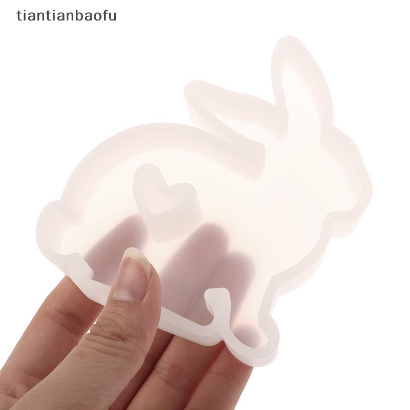 [tiantianbaofu] 1pc Cetakan Silikon Kelinci Hati Bunny Gypsum Hias Mold Butik