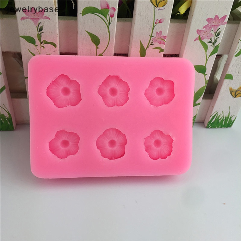 [jewelrybase] 1pc Enam Lubang Bunga Kecil Daisy Blossom Cetakan Silikon DIY Dessert Baking Mold Butik