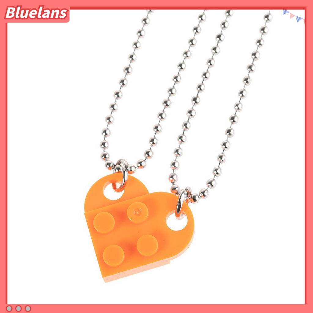 [BLS] 2pcs Kalung Pria Wanita Senada Dapat Dilepas Jigsaw Menarik Bentuk Hati Liontin Chokers Necklaces Untuk Pasangan